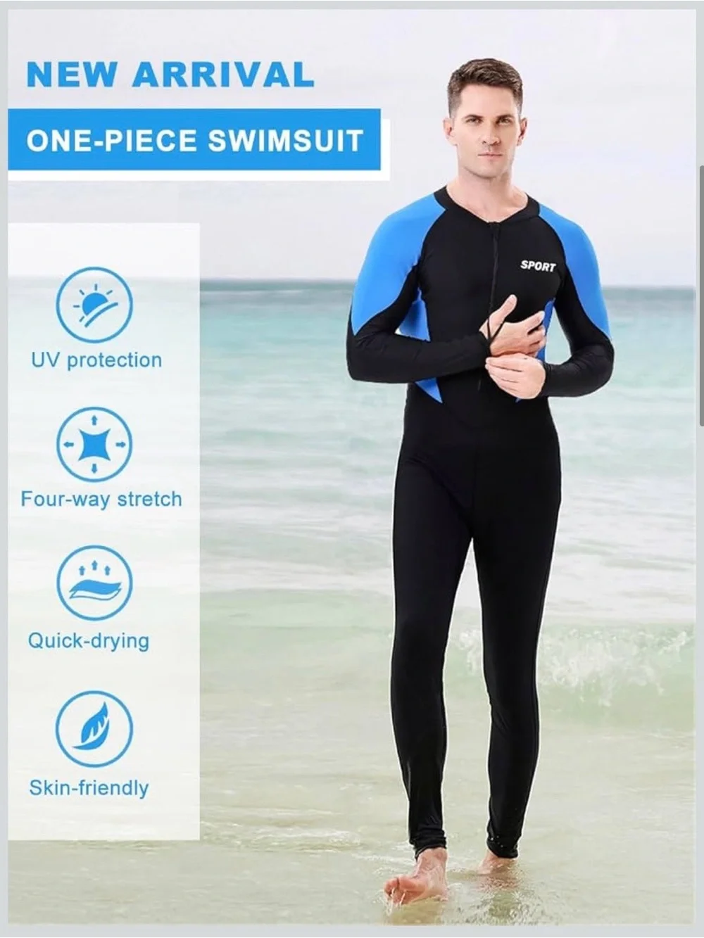 Dive Skins unisex Suit Thin Full Body Swimsuit for Surfing Swim 2XL. 2436/bb11-1